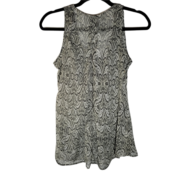 Converse One Star green sheer print sleeveless blouse Size XS - Picture 3 of 9